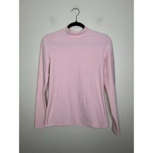 Under Armour Light Pink Mock Neck Long Sleeve Athletic Active Top Size Large